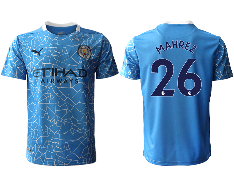 Men 2020-2021 club Manchester City home aaa version #26 blue Soccer Jerseys->manchester city jersey->Soccer Club Jersey